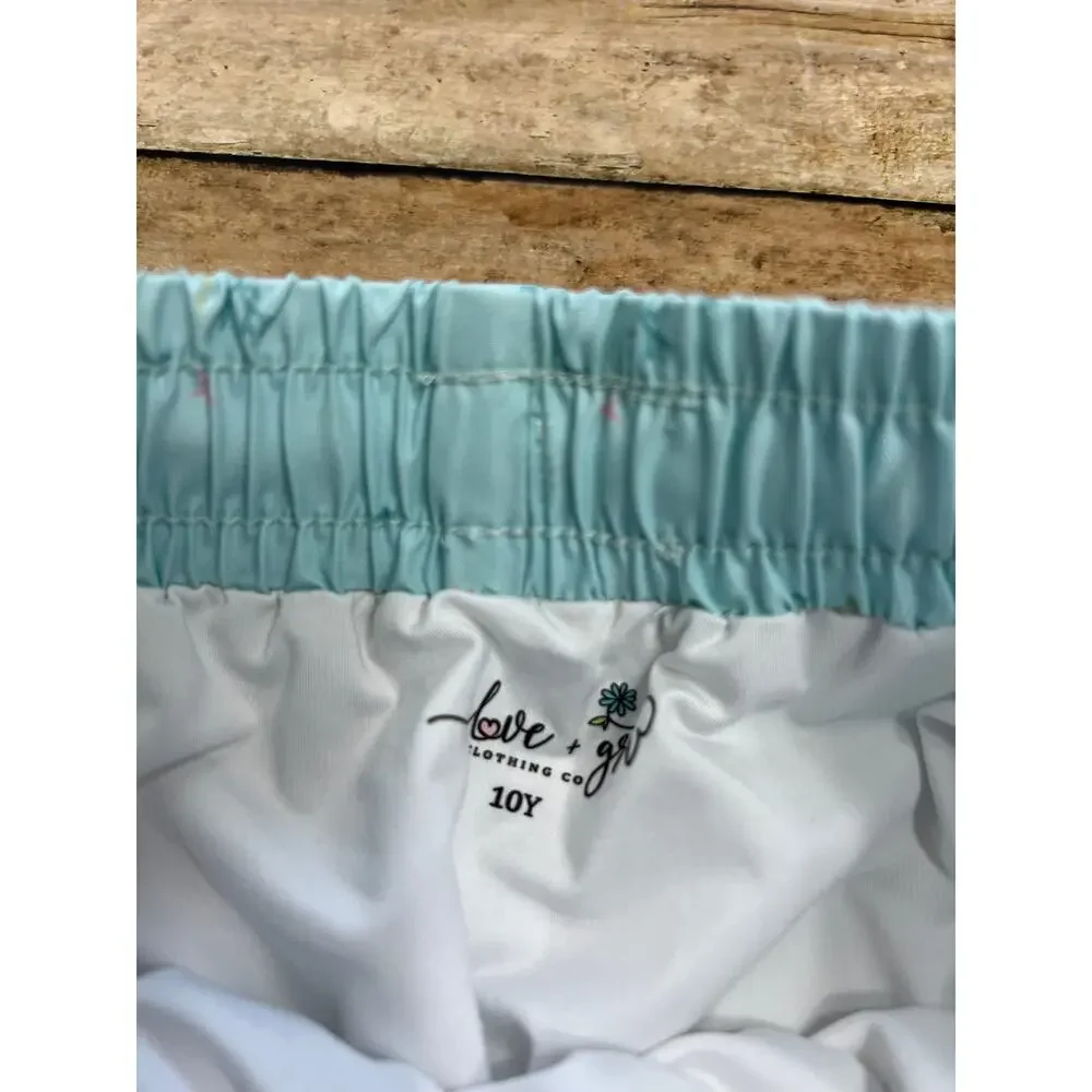 Love and Grow Aqua Fish Swim Trunks Boys Size 10y